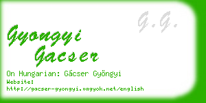 gyongyi gacser business card