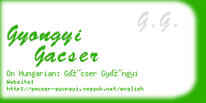 gyongyi gacser business card